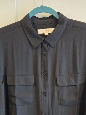 LOFT Black Blouse – Classic + Easy to Style 🖤